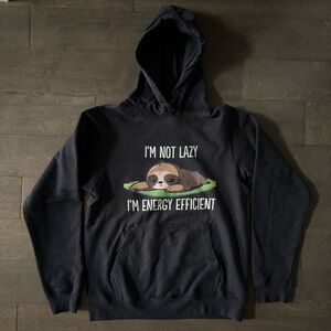 Black Hoodie with Sloth Design